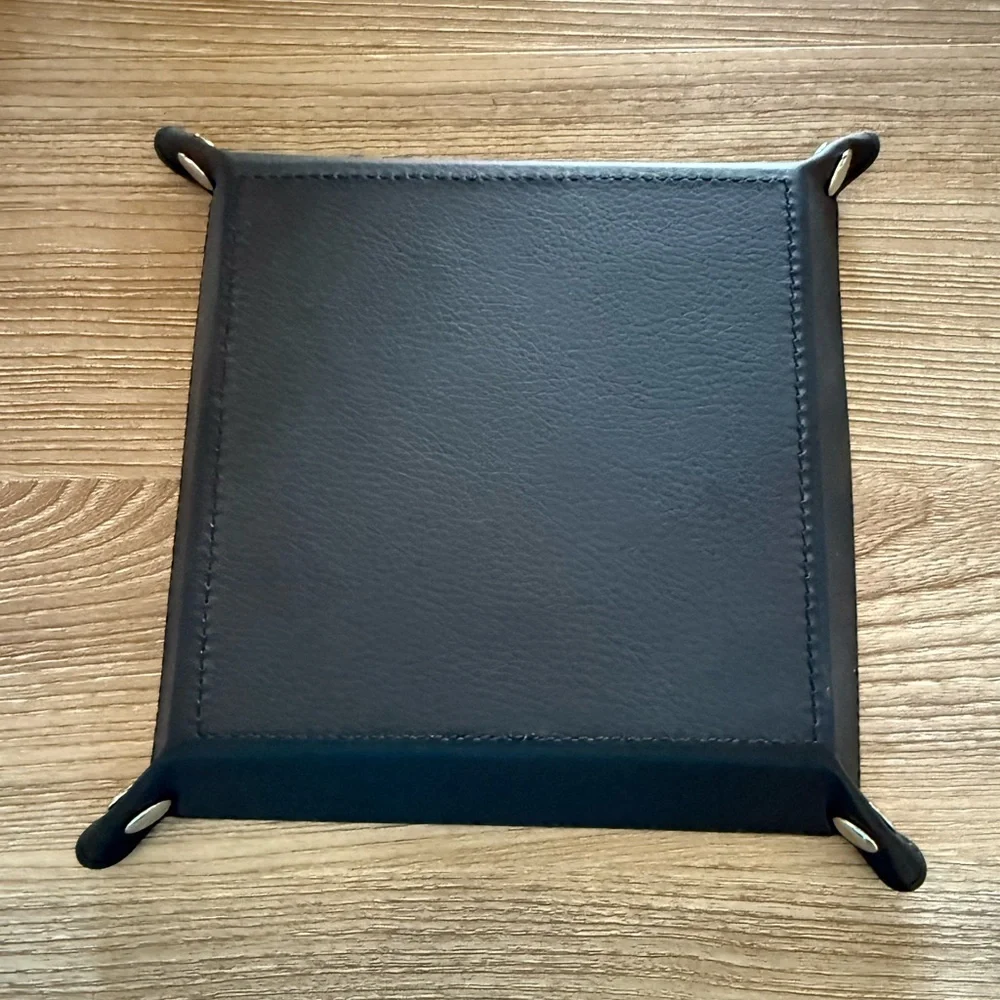 HANDMADE FASHION Foldable PU Leather Accessory Tray With Snap Closure